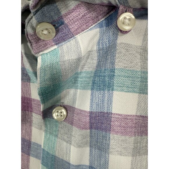 Johnnie-O Mens Performance Shirt Size Medium Dallas National Golf Club Plaid - Picture 5 of 9